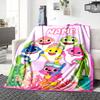 Custom Name Baby Shark Family Adventure Party Blanket For Couch Bed Plush Cozy Fuzzy Blanket Super Soft Warm Blankets For Fall And Winter 0916306