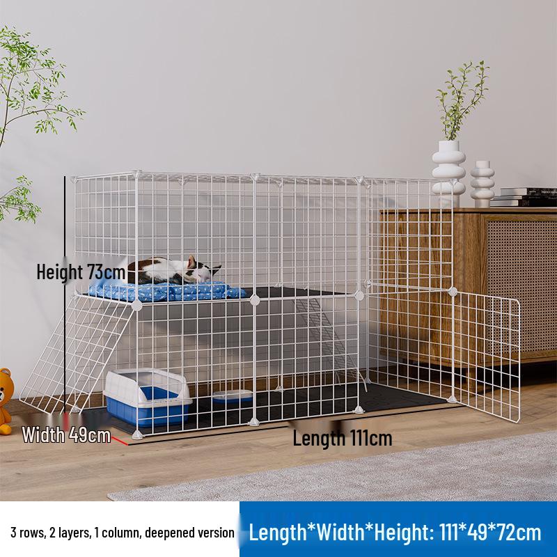 DIY Spacious Indoor Cat Iron Mesh Villa with Litter Box Space