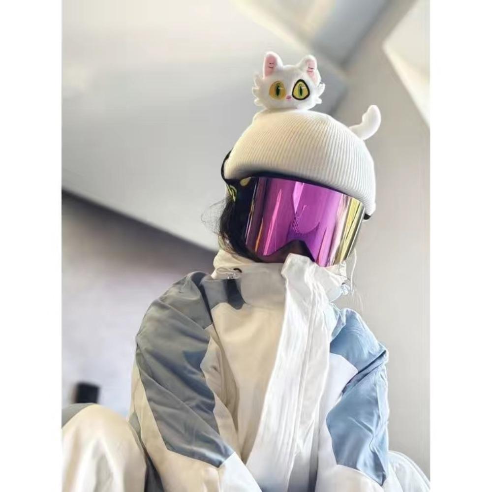 Pokrowiec na kask narciarski Czapka Urocze Kreskówkowe Uszy Kota Dziecko Ten Sam Pojedyncza i Podwójna Deska Pokrowiec na Kask Bateryjny Unisex