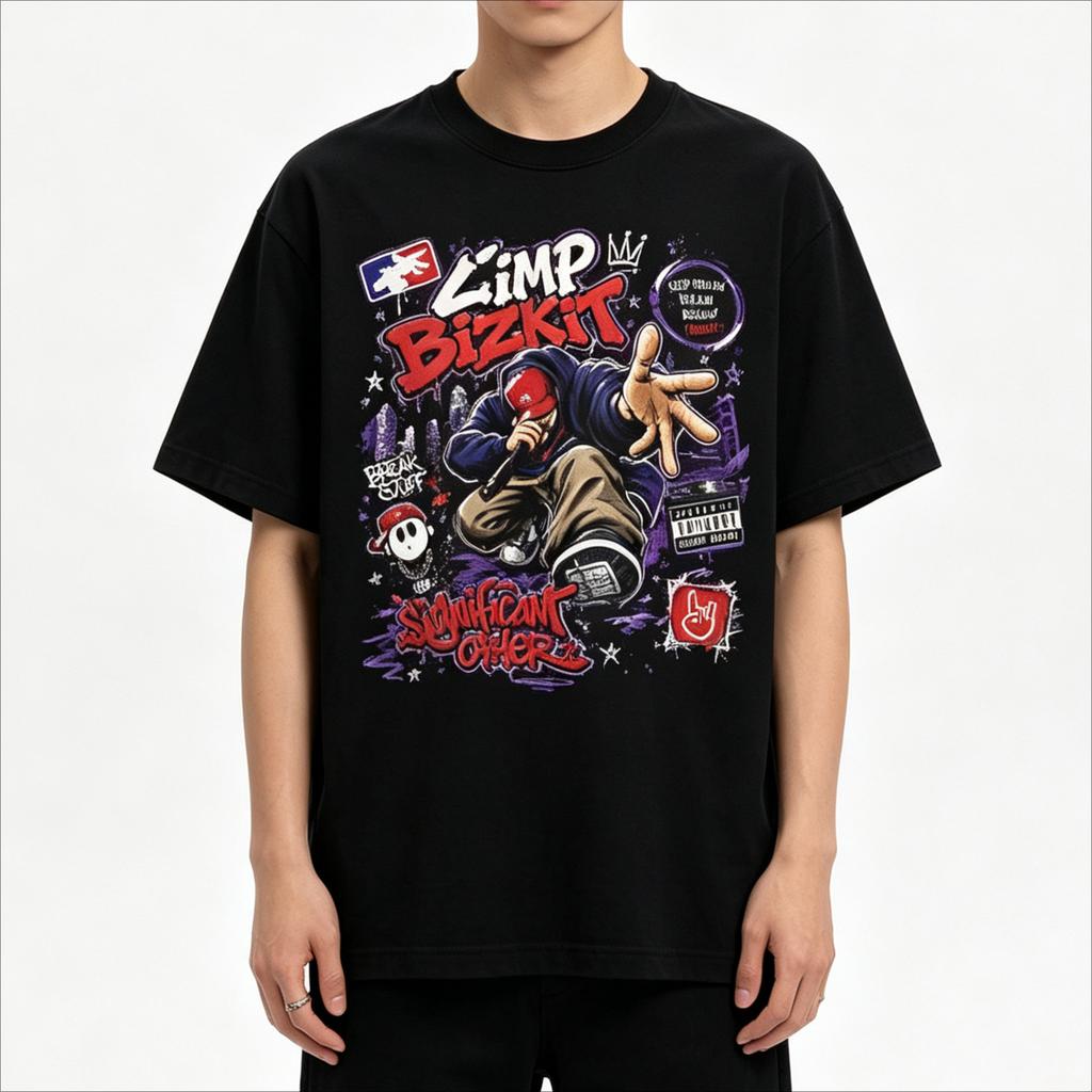 Hot Sale Summer Limp Bizkit Tshirt 90s Retro Rap Metal Band Music Fan Merch Shirt Unisex Vintage Streetwear Oversized Tshirt