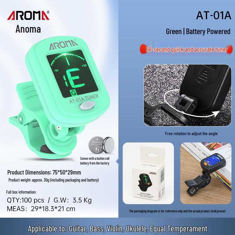 Aroma Annoma AT-01A Universal Guitar, Ukulele, and Violin Tuner