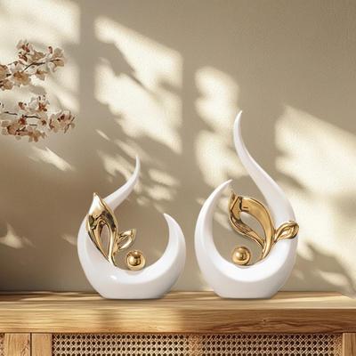 2 ks Abstraktní socha Moderní sochařské sbírky Jemné řemeslné zpracování Suvenýr Umělecké dílo Pryskyřičná figurka