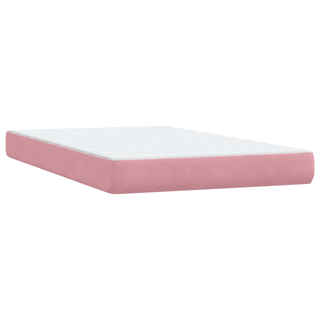 Box Spring Bed with Mattress Pink 120 x 220 cm Velvet