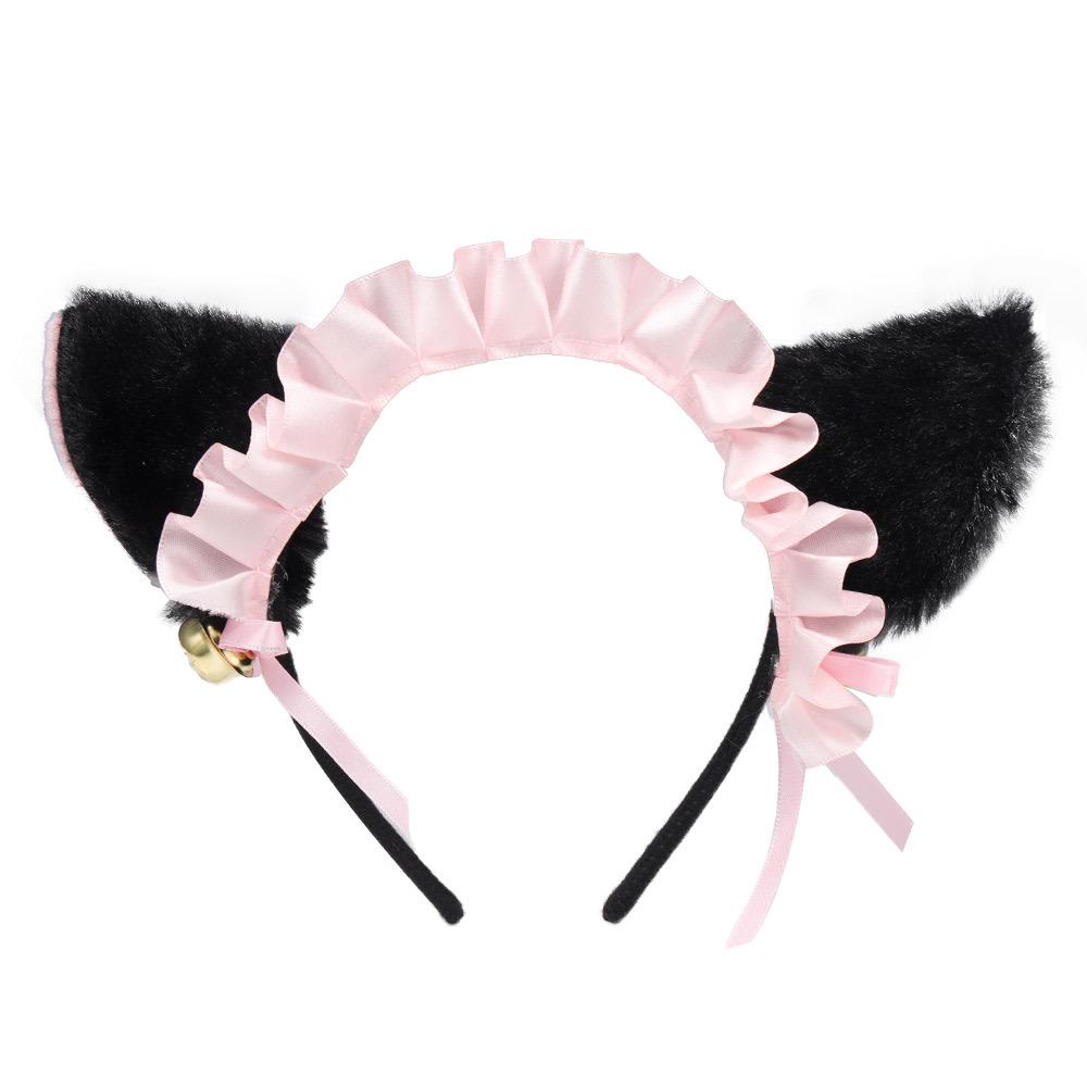 Cat Ears Bell Headband - Cosplay Catwoman Hair Accessory for Christmas & Halloween