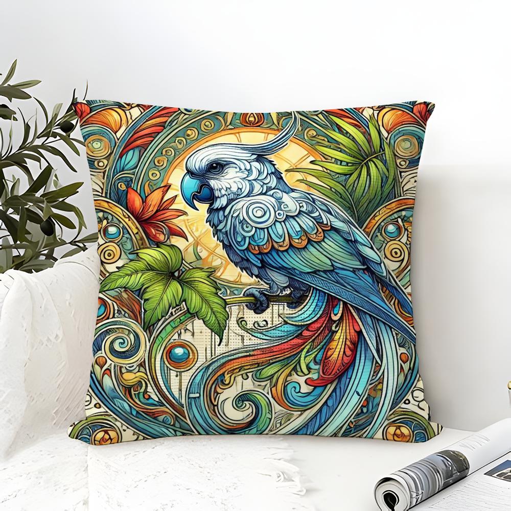 Elegant Swan And Bird Animal Prints Pillow Case Linen Pillow Case Sofa Home Decor Cushion Cover Cushion Cove