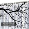 Abstract Tree Branch Shower Curtain - Black & White Artistic Design, 72"X72", Includes 12 Hooks, Fall/Winter Decor