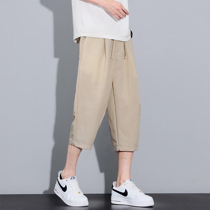 MEDE Men's Tencel Linen Cropped Casual Pants