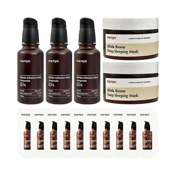 MANYO FACTORY Bifida Infusion Shot Ampoule 1Dx 50ml x3 + Deep Sleeping Mask 100ml x2 + Sample 10 Sheets