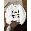 European Sizes Kids' Crewneck Sweatshirt - Black Cats Books Flowers Stars , Sportswear And Casual Wear, Soft And Comfortable, Children's Clothing
