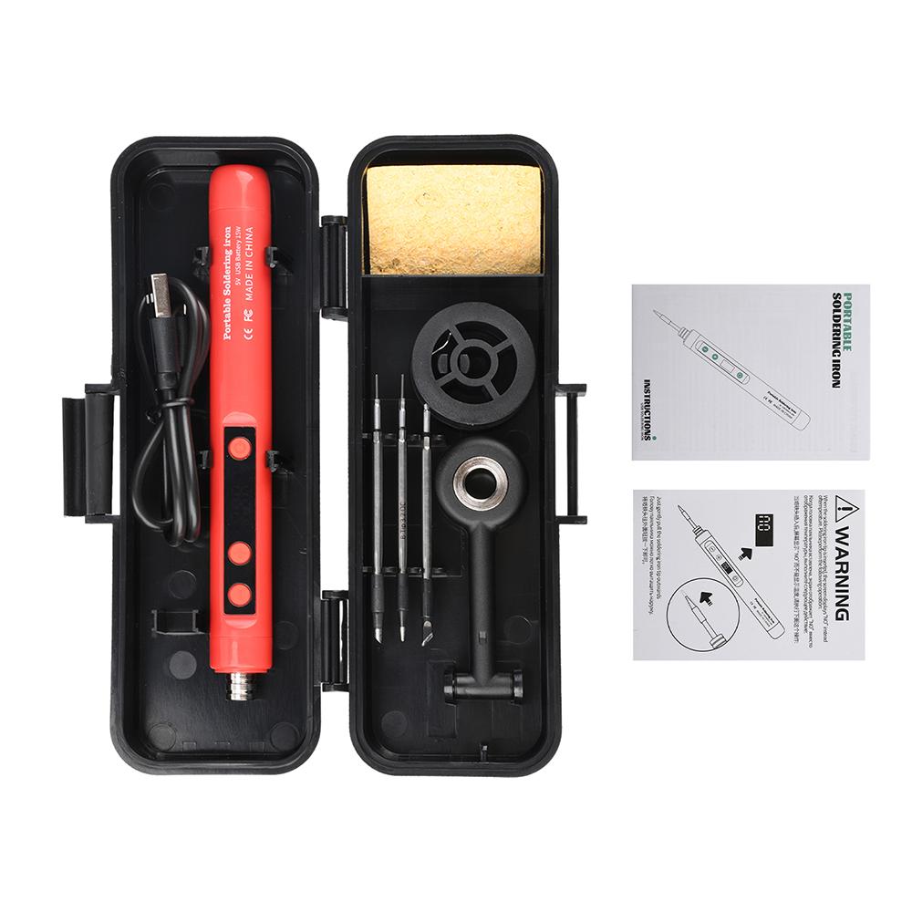 USB Intelligent Soldering Iron Small Soldering Iron Set Portable Household Type-C Interface 1111mAh 181~111℃ Welding Solder Tool