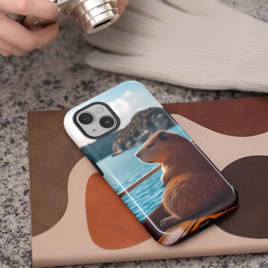 

Soft Cover Capa Phone Case for Apple iPhone 17 XS XR 13 Air 11 14 16e 12 15 16 Pro Max Plus Funny CapyBara iPhone 16