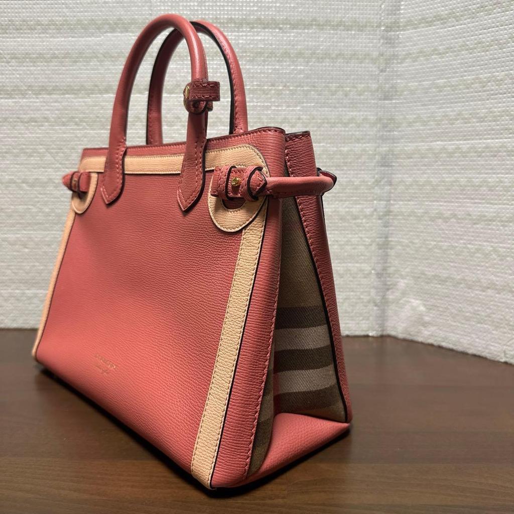 Used BURBERRY Medium 2-Way Shoulder Handbag Pink - Final Price