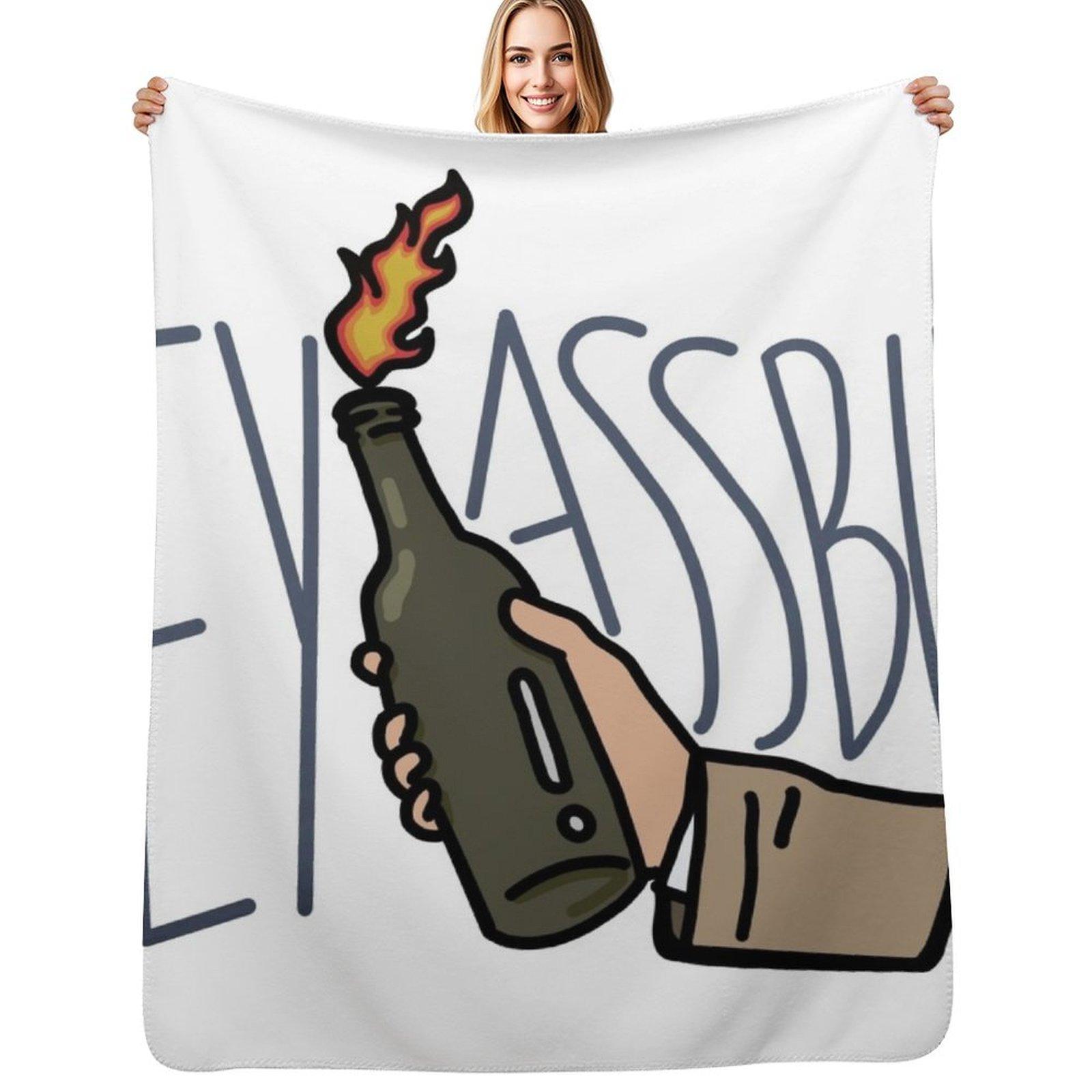 HEY ASSBUTT! Throw Blanket Soft Solid Color Blanket for Couch Bed Size: 75*100cm, Weight: 230 GSM