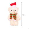 Christmas Plush Toy Bear Stuffed Animal 5.31inch Holiday Decoration Handmade for Valentine's