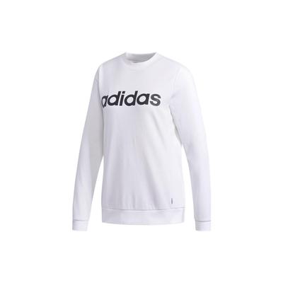 Contrast Logo Print Crew Neck Sweatshirt Women Tops White DX0660