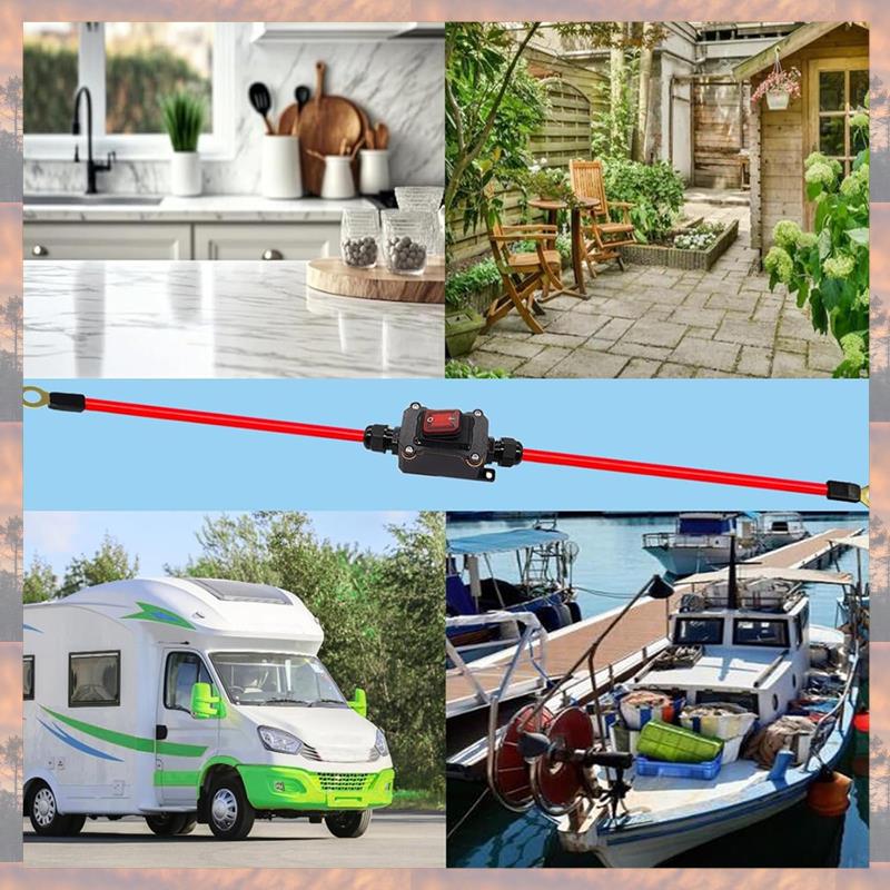 2025 Trend DC12V Inline Wire Switch DC12-24V DPST Dual Side Wiring Switch 25A IP67 With On/Off Quick Connect/Disconnect Switch