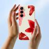 For Samsung Galaxy A17 5G Case Red Flower Pattern Printing Straight Edge TPU Phone Back Cover