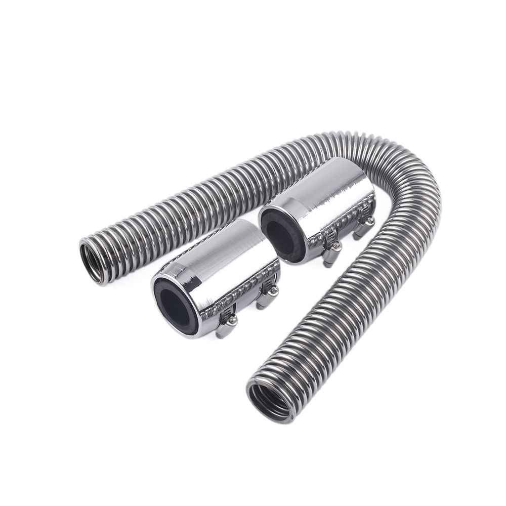 ZS Radiator Hose Stainless Flexible Coolant Hose Set Kit, Steel, (60cm)