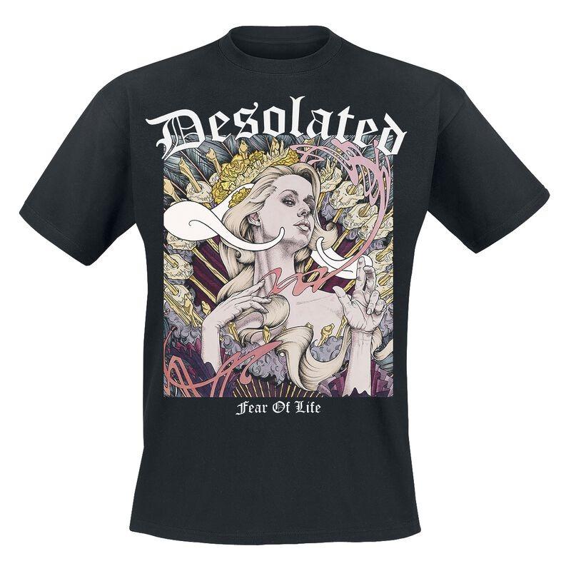 Desolated Band Fear of Life Goddess Print T Shirt 100 Cotton Casual Neutral Tee Hardcore Punk Streetwear for Unisex Women S