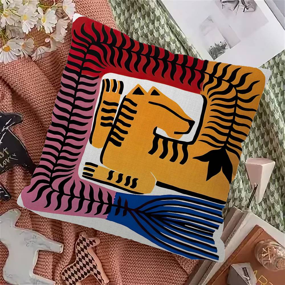 Ancient Egypt Abstract Colorful Tiger Lucky Dragon pillow cover sofa cushion cover home room decoration children gift