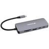 Verbatim Adapter Hub Usb-C - Hdmi/       3Xusb-A/Sd/Microsd/2Xusb-C/Eternet Aluminum/Aluminium 32152
