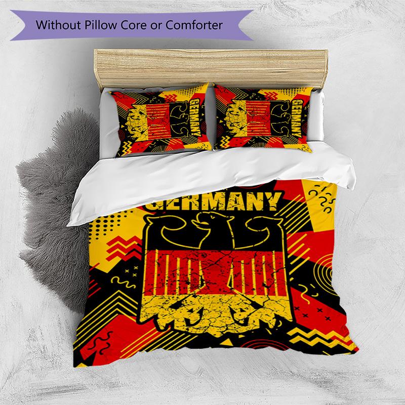 Germany Football Printed Bedding 3 Piece Set Cozy Breathable Bed Cover Set as Housewarming Holiday Gift