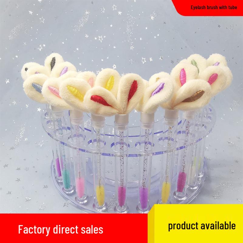 

Fluffy Rabbit Ear Transparent Eyelash Brush with Replaceable Extension Brush
