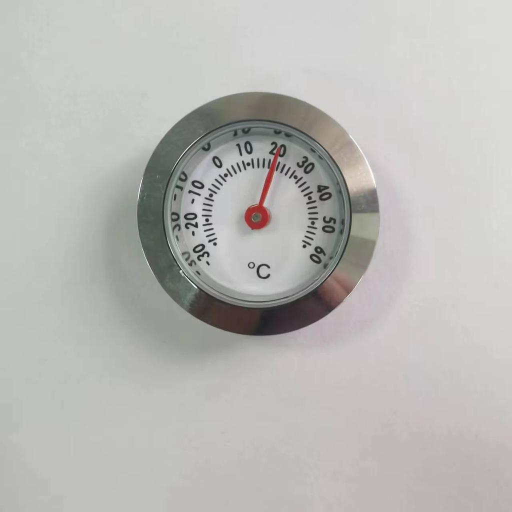28mm Zinc Alloy Round Pointer Thermometer, Induction Type, Dual Fahrenheit & Celsius Gauge