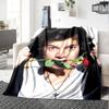 Rebel Rose Flannel Blanket Super Soft Warm Cozy Blanket for Sofa Bed Office Travel All‑Season Home Decor Gift