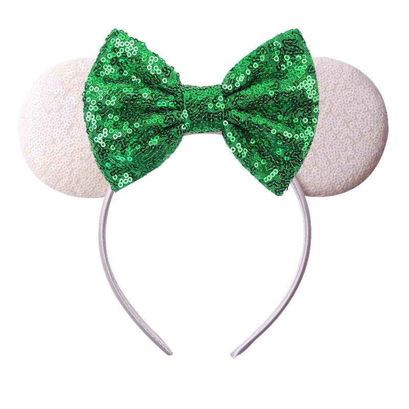 Mode St. Patrick Glitzer Mausohren Stirnband Mädchen Pailletten Haarschleife Festival Haarband Party DIY Haaraccessoires Mujer