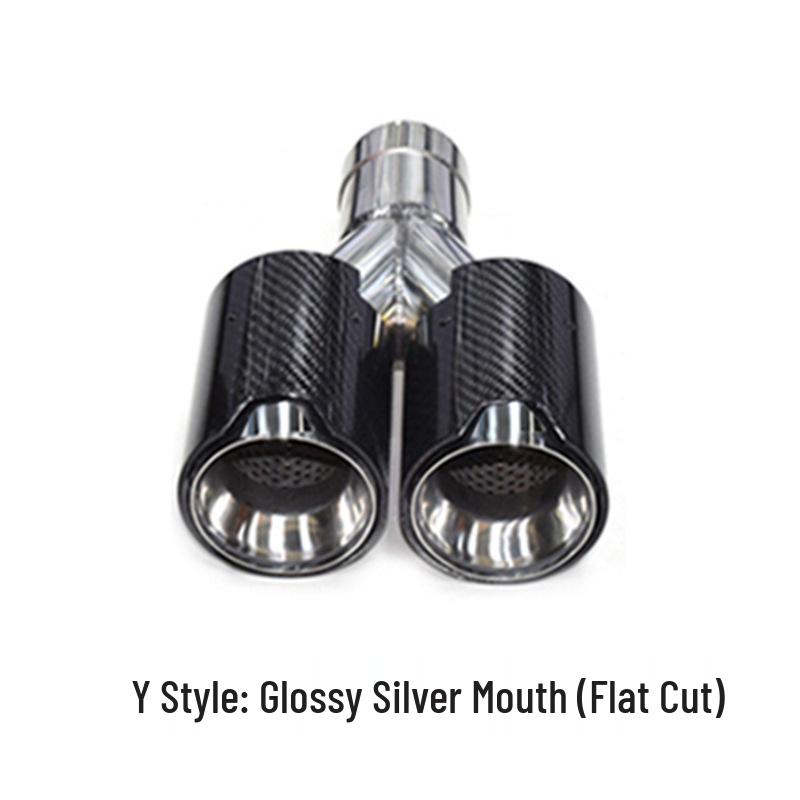 BMW MP Carbon Fiber Exhaust Tip: Single To Dual 4-Pipe Conversion, Stainless Steel Titanium Black M Tail Nozzle.