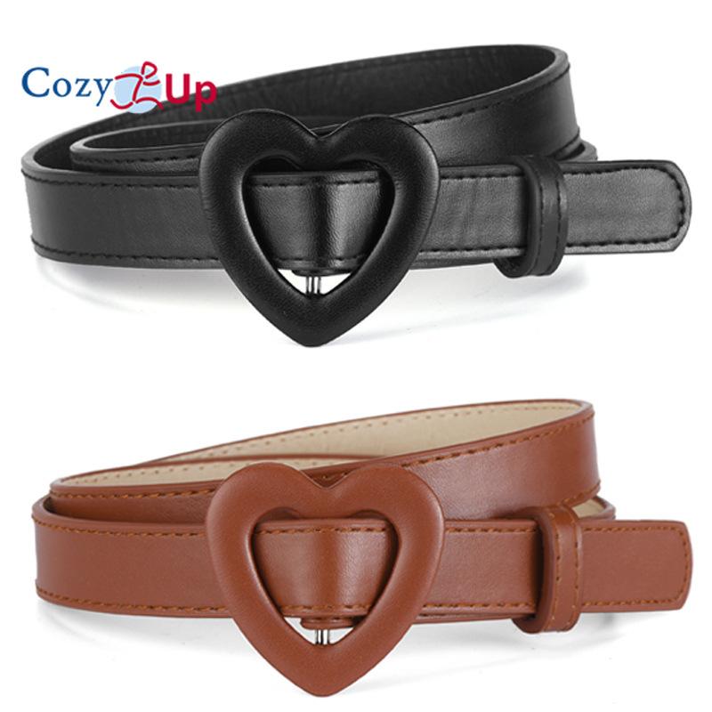 Love Buckle PU Pin Buckle Thin Waist Belt Casual Decoration with The Same Style of Children's Belt for Men and Women
