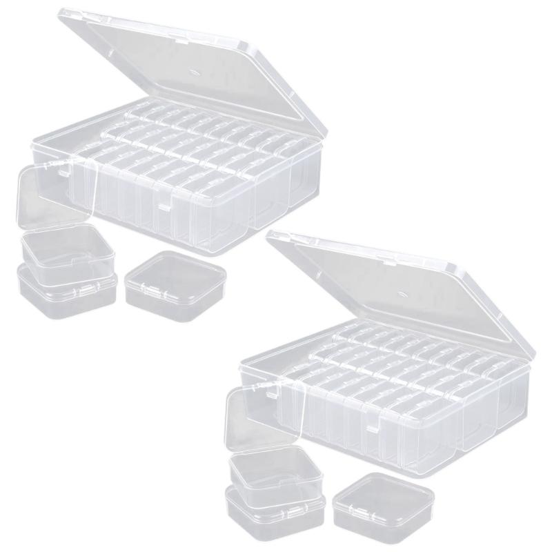 Fashionable Space Saving Designs 30 Grids Clear Storage Box Portable for Jewelry Beads and Office Supplies Daily Use J0MC