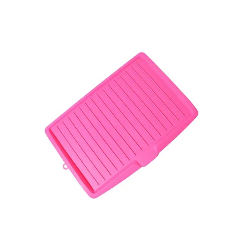 Kitchen Drain Pad Rectangle Dish Drainer Tray Kitchenware Spoon Mat Vegetable Fruit Drying Rack Cleaning Brushes Sponge Holder