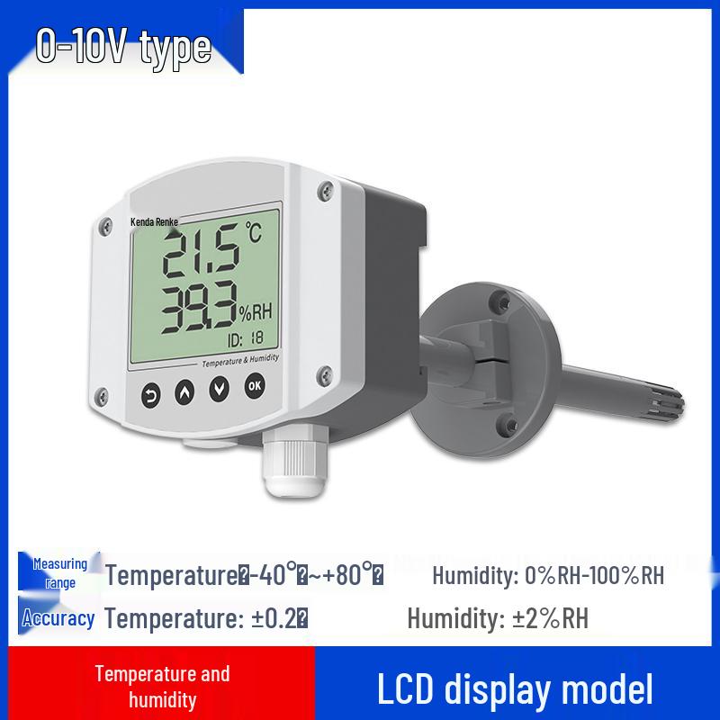 High Precision RS485 Duct Temperature & Humidity Sensor with Display for Industrial Air Conditioning