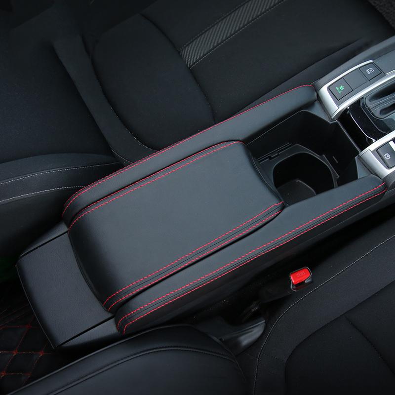 For Honda Civic 10th Gen 2016 2017 2018    Civic X FC Car Center Console Armrest Box Leather Cover Trim Accessories