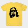 Ανδρικό Μαύρο T-shirt με Εκτύπωση The Dude Abides The Big Lebowski Εκτύπωση με Χαρτί Μεταφοράς Χωρίς Κόψιμο Βαμβακερό T-shirt