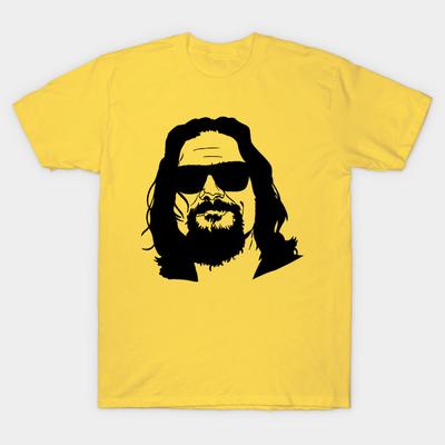 Asian Size Men Print T-shirt The Dude Abides The Big Lebowski No-Cut Heat Transfer Print Cotton Tshirt
