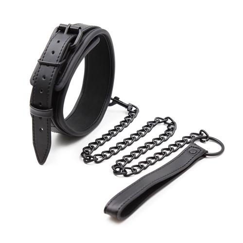 Collar Leather And Iron Chain Link  Slave Collars Women Bondage Collar Sex Toys For Couples Adults Sex Restraints