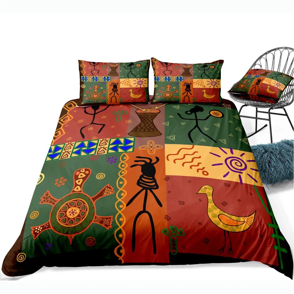 African Print Bedding Sets Bed Sets Duvet Cover Set Pillow Covers Luxury Bohemia Decoration Textile Bohemian Style NO Bed Sheet