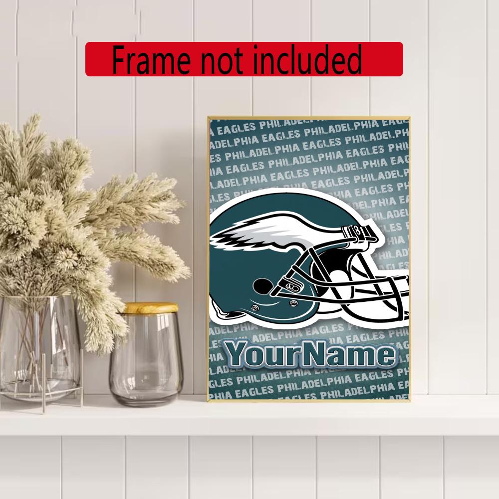 Philadelphia Eagles Personalized Name Diamond Paintings Mosaic Wall Round Diamond Art Painting Kits Embroidery Crystal Accessories Frameless