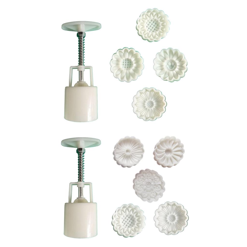 100g Plastic Material Mooncake Molds Sunflower Shape Mooncake Stamps Baking Mooncake Accessories for Mid-Autumn Festival