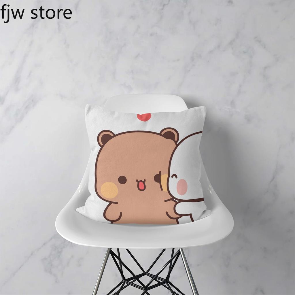 Cute Bear Bubu Dudu Pillowcase Fashionable Anime  Sweet Couple Gift  Sofa Room Bedside Home Decoration