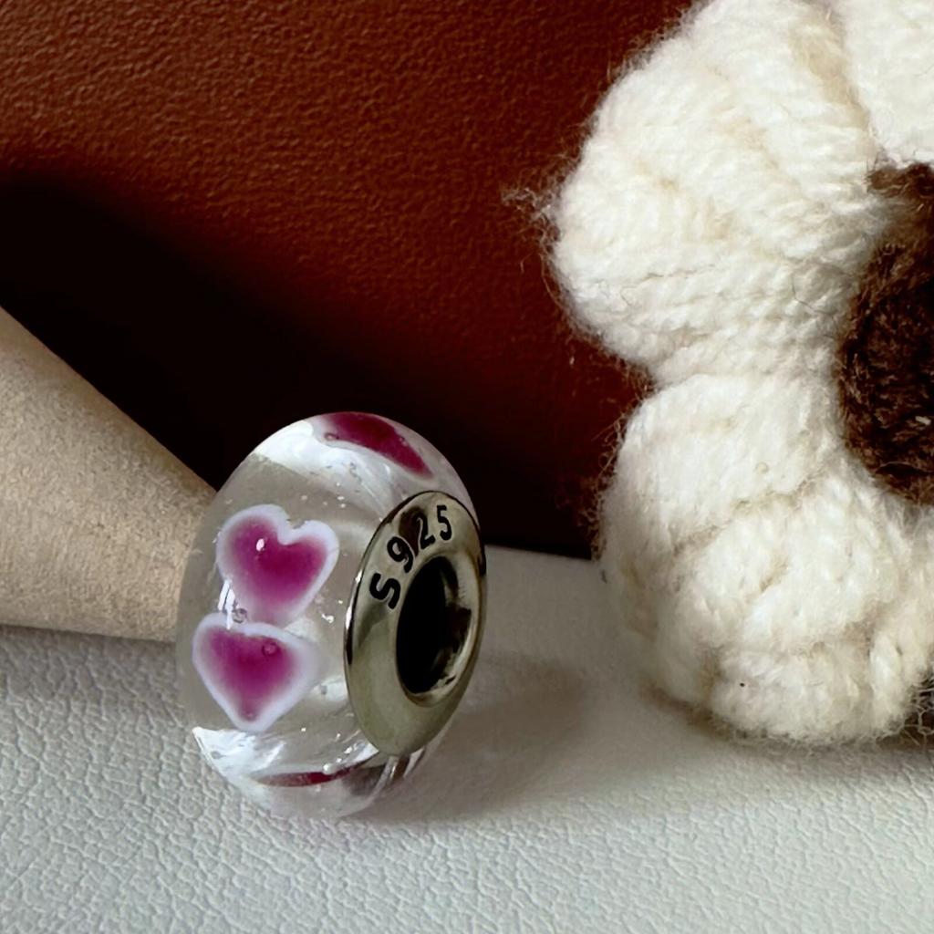 Colorful copper Mini Murano Glass Bead Charms Charm Fits Authentic Bracelets Blue Faceted Murano for Women Necklaces Jewellery