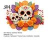 Decorative Holiday Gifts Day of The Dead Window Static Sticker, Flower Skull PVC Sugar Decals Decals, Waterproof Halloween Glass Clings for