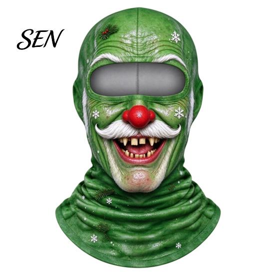 Gesichtsdruckmaske Weihnachten Skimaske, Winter Realistische Sturmhaube für Herren Thermische Abdeckung Damen, Winddicht Ganzkörper Radfahren Reiten Snowboarden Kopf