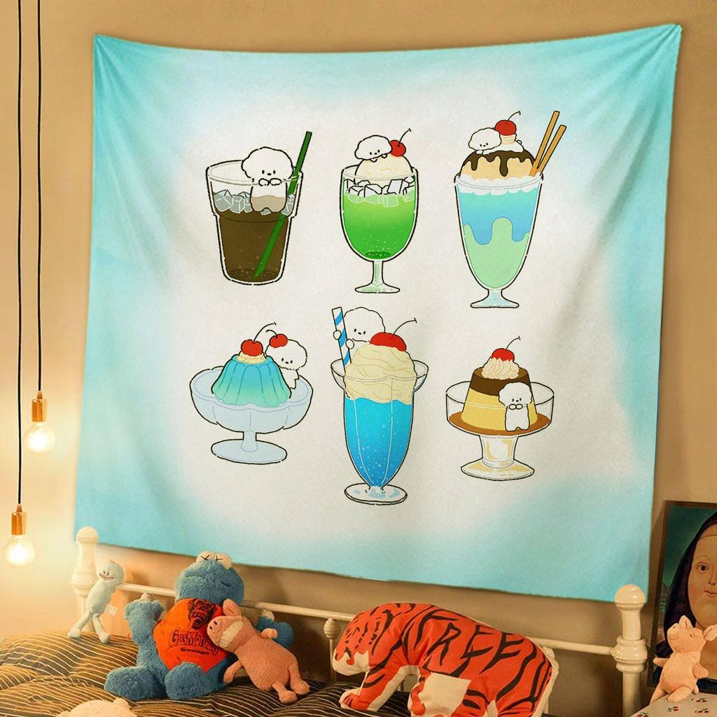 Showa Retro Background Cloth Tapestry for Bedroom Dorm Decor Photo Backdrop and Wall Covering