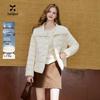 Xiangying Women's Winter Puffer Jacket - Lapel Collar Down Short Coat