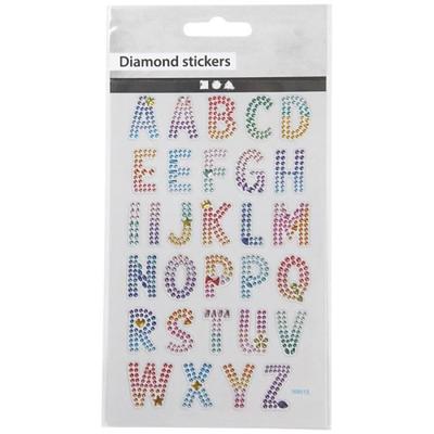 Rhinestone Stickers - Alphabet - 29 Pcs - White