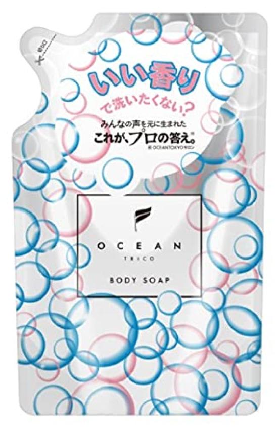 Ocean Torico Body Soap Refill, 2-Pack (400ml each), Naturally Spreading Happy Scent